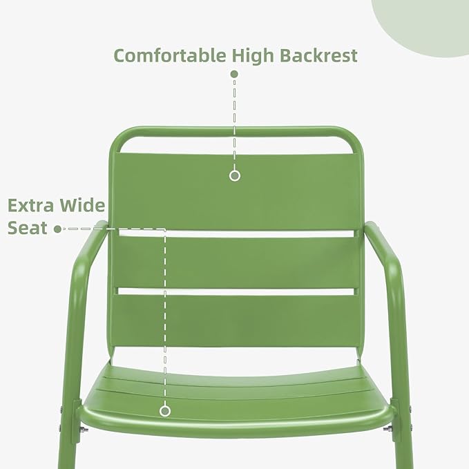 MELLCOM Patio Chairs Set of 2, Small Patio Furniture Set