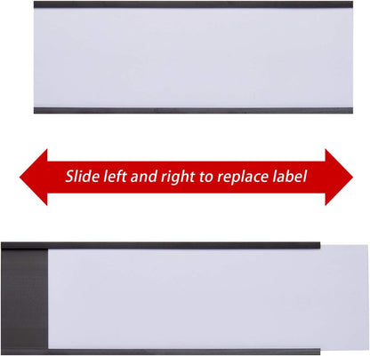 Eeoyu Magnetic Label Holders with Magnets Magnetic Data Card Holders with Clear Plastic Protectors for Metal Shelf, Whiteboard, Set of 30 (2 x 5.5 Inch)