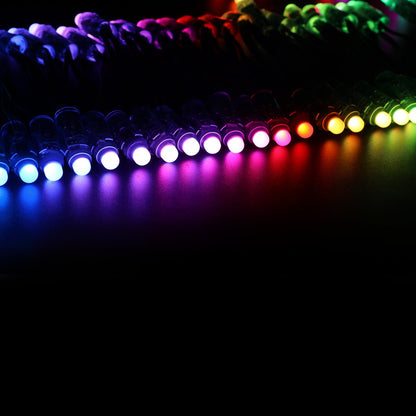 WESIRI WS2811 Diffused Digital RGB LED Pixel Lights Green Wire Individually Addressable Round DIY LED Pixels Module IP68 Waterproof DC5V 50pcs/Set