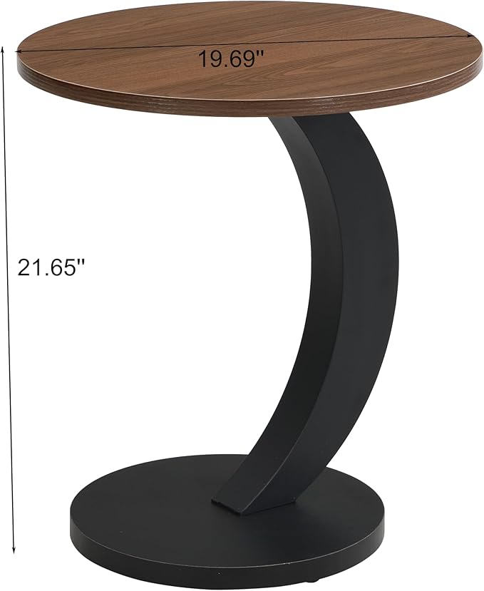 Modern Oval Coffee Table Set of 2, Wood Nesting Coffee Tables