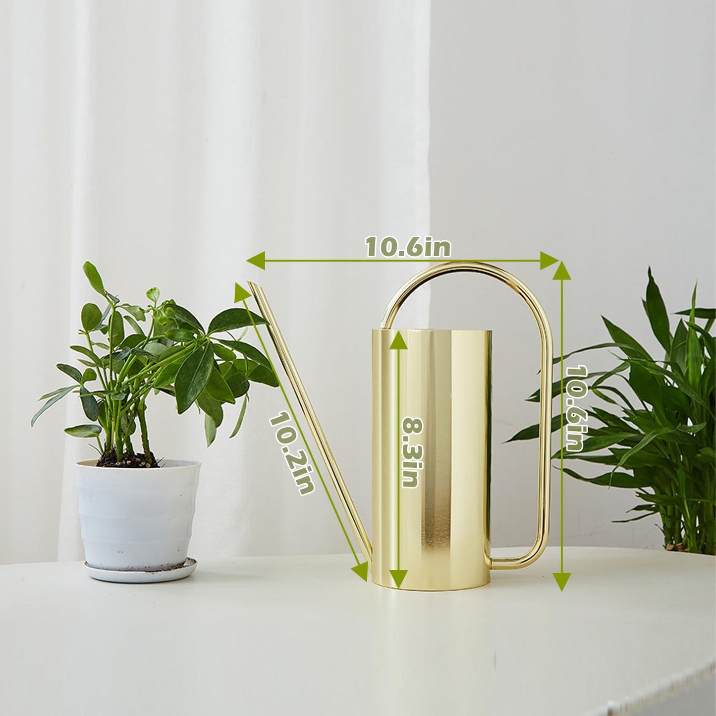 Chemlliy Watering Can for Indoor Plants, 50 oz/1.5L Stainless Steel Watering Can Pot with Long Spout, Garden Watering Cans with Comfortable Handle for Indoor House Plants Bonsai Flower Decorative