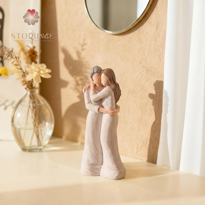 Storieme Sentimental Gifts for Mom from Daughter: Mother Daughter Hugging Resin Figurines Sculpture - Mom's Gift for Birthday Mother's Day Christmas Home Decor