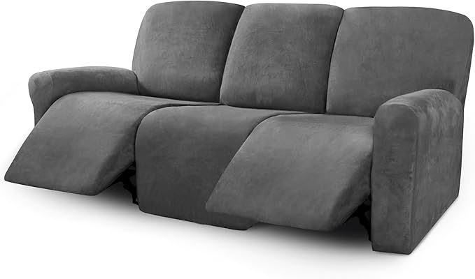 ULTICOR Velvet 8-Pieces Recliner Sofa Covers Stretch Reclining Couch Covers