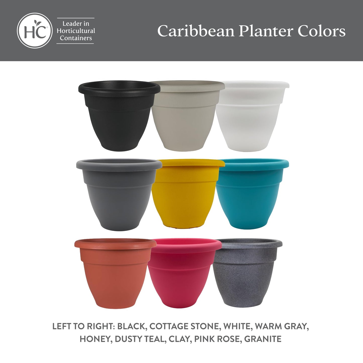 The HC Companies Caribbean Planter Pot - Outdoor & Indoor Plant Pot with Drainage Hole & Plug - Rolled Rim Plastic Pots for Plants & Flowers - Decorative Plant Pot (14" Honey, Pack of 1)