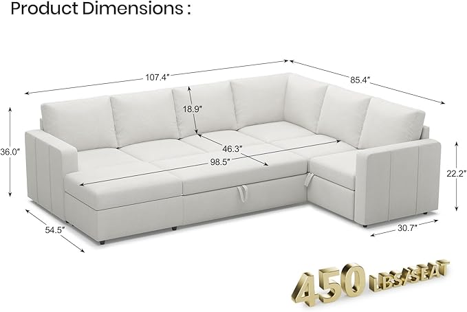 Belffin Modular Sectional Sleeper Sofa