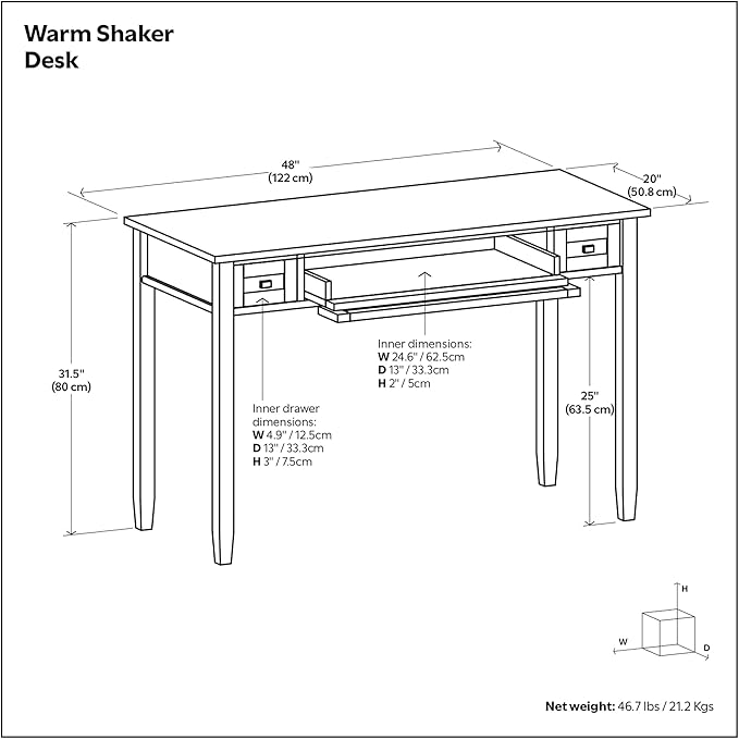 SIMPLIHOME Warm Shaker Desk