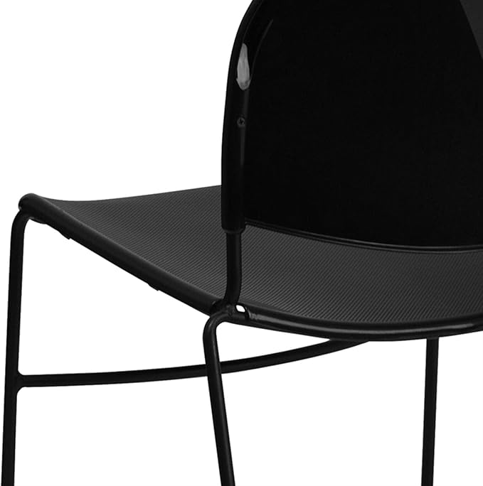 Flash Furniture HERCULES Series 880 lb. Capacity Black Ultra-Compact Stack Chair