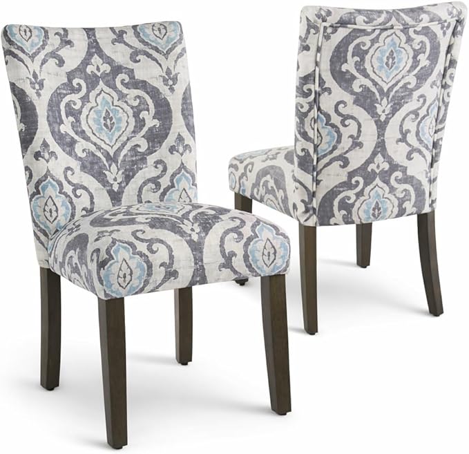 HomePop Parsons Classic Upholstered Accent Dining Chair, Suri Blue