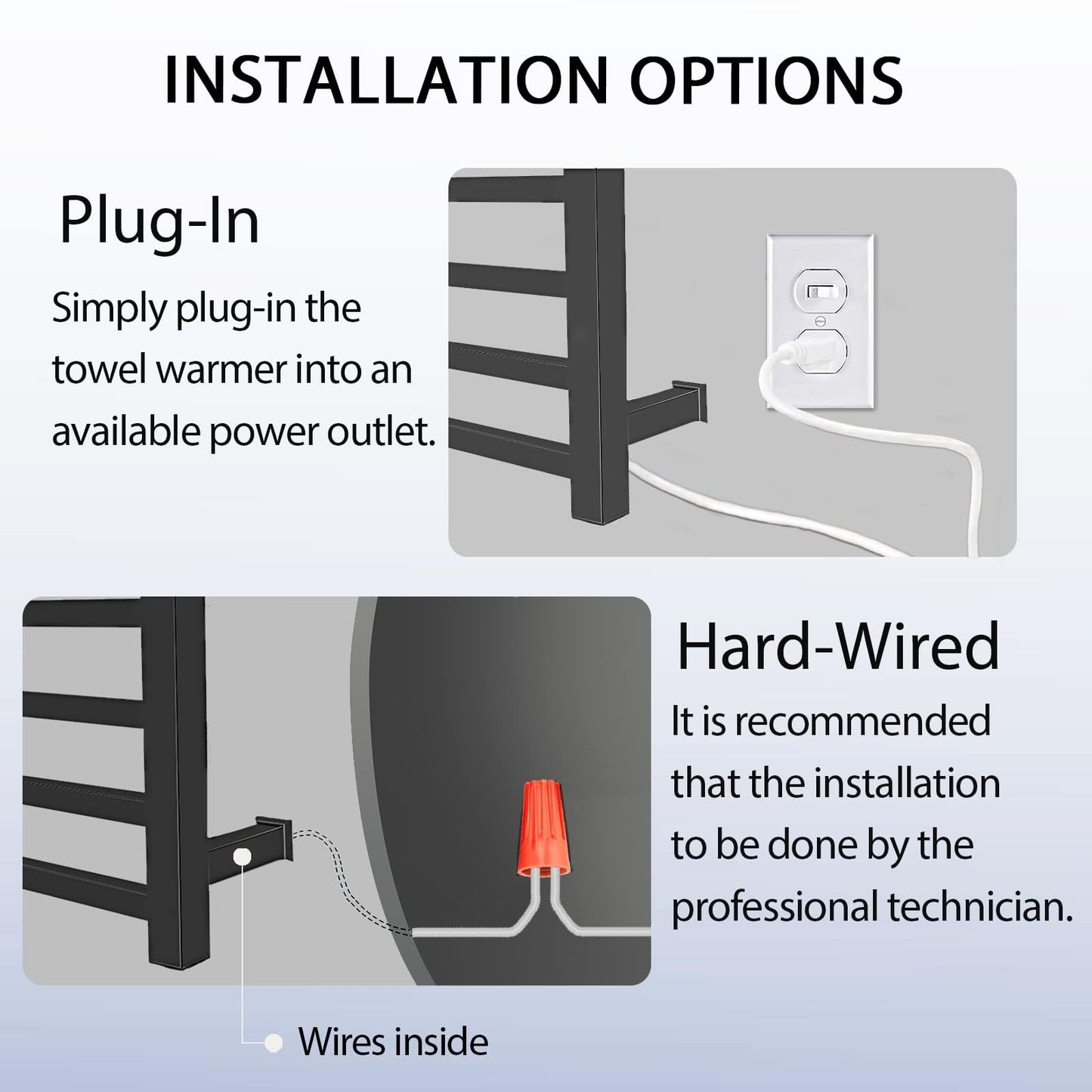 Towel Warmer Rack for Bathroom with Timer/Fahrenheit Temperature Control Wall Mounted Electric Heated 10 Bar Rail Plug-in or Hardwired Keep Bath Shower Towel Warming (Brushed Gold)
