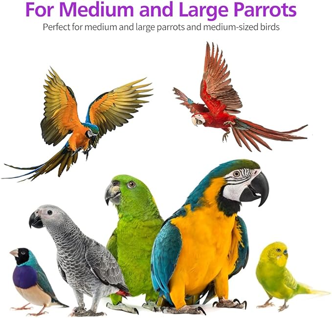 RUBY.Q 3 Pack Large Parrot Toy, 20in Bird Parrot Toy, Multicolor Natural Wooden Bird Chewing Toys for Large Macaws, African Grey and a Variety of Amazon Parrots