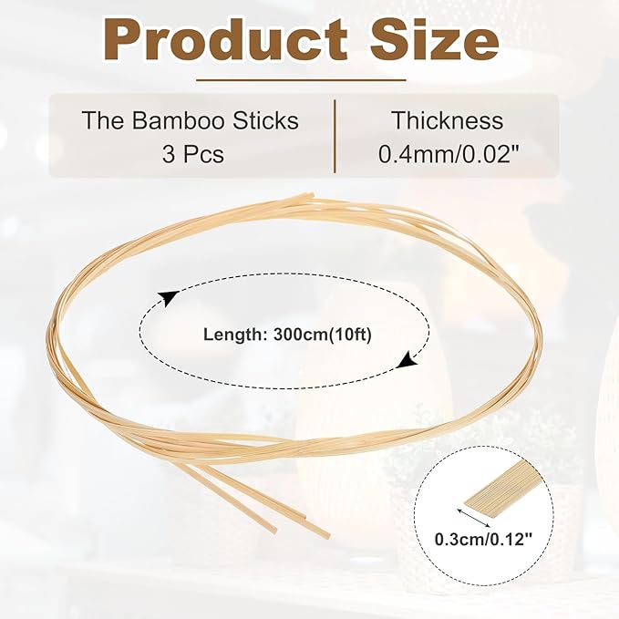 MECCANIXITY 3 Rolls Bamboo Strips