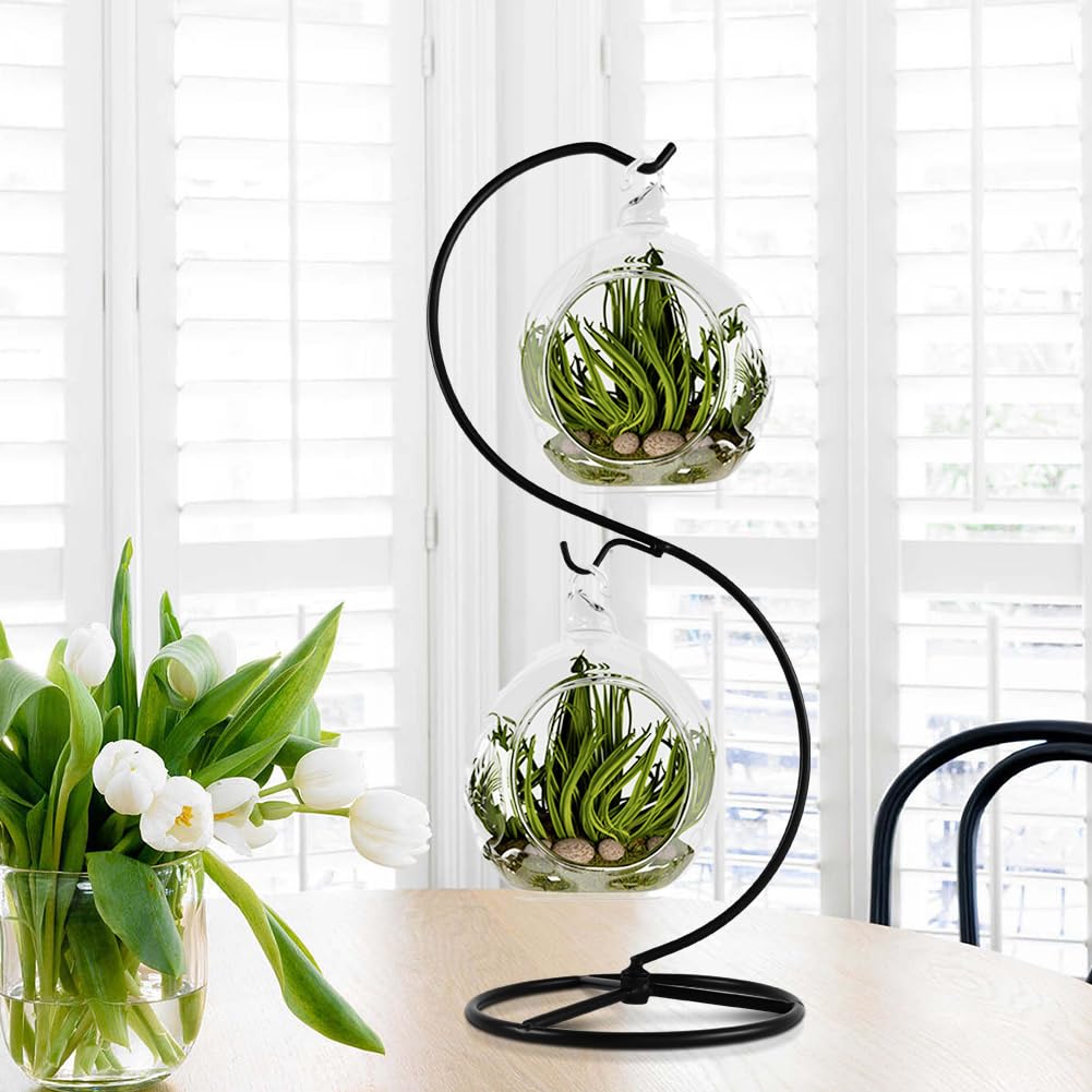 CXLE 2pcs Ornament Display Stand, Ornament Hanger Stand for Hanging Glass Globe Air Plant Terrarium, Witch Ball, Christmas Decor and Home Wedding Decoration