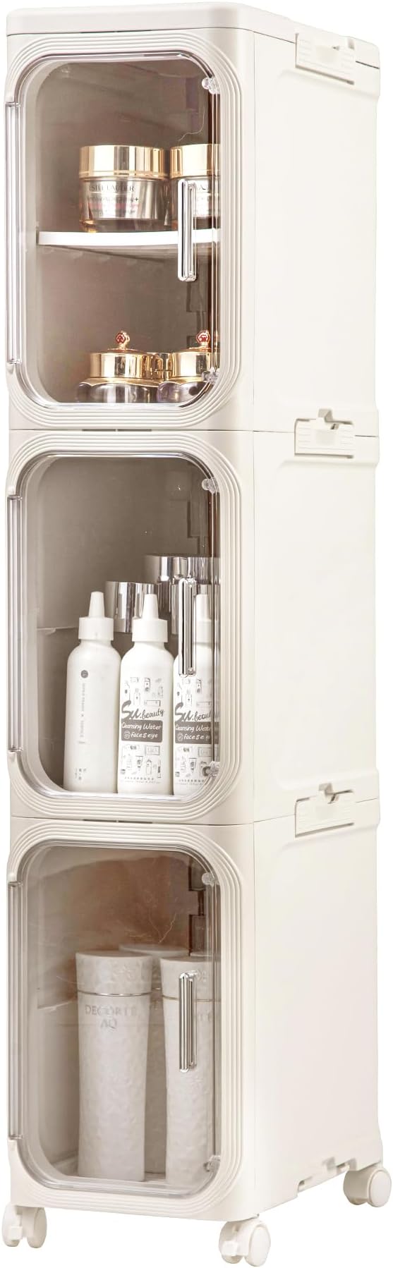 3-Tier Tall Narrow Storage Cabinet, Slim Bathroom Storage Cabinet