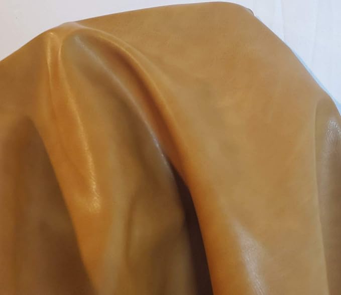 Caramel Light Tan Soft Faux Vegan PU Leather by the Yard Synthetic Pleather 0.9