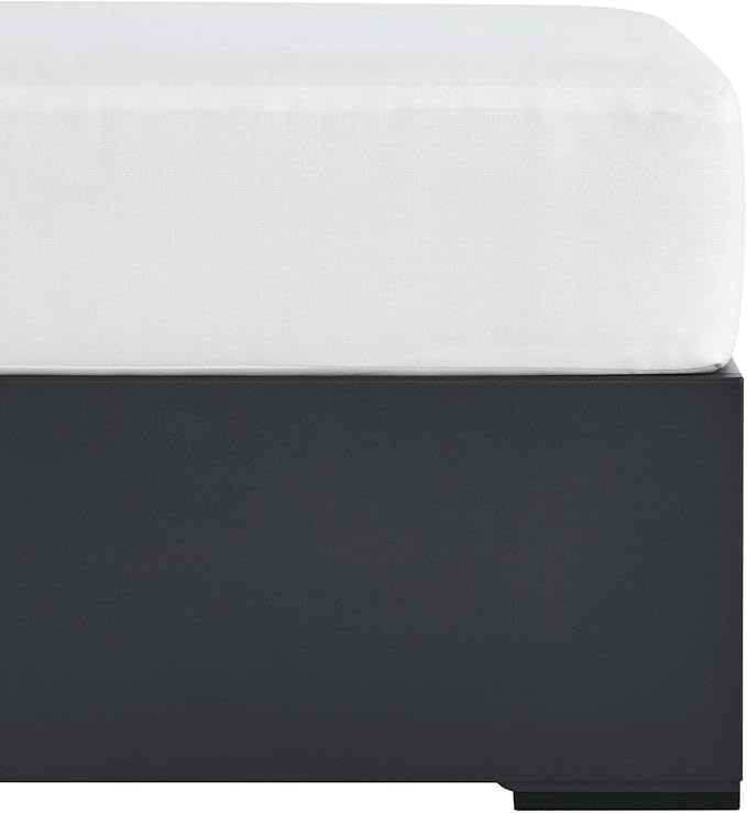 Modway Tahoe Aluminum Ottoman in Gray White