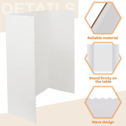 Ctosree 18 Pcs Tri Fold Poster Board Bulk, Lightweight Presentation Board, Science Fair Project Display Paperboard, Single Wall(48 x 36 Inch,White)