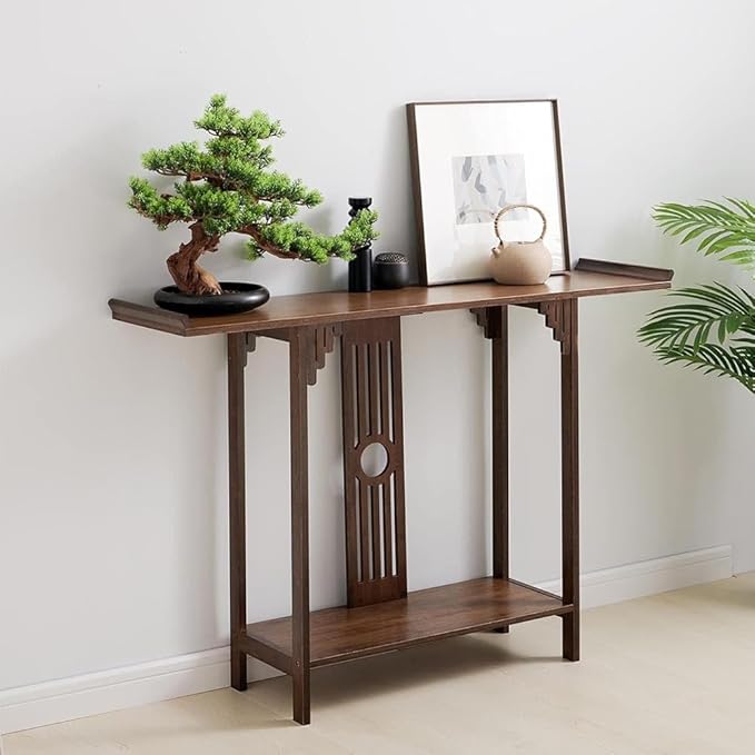 Japanese Style Console Table, Bamboo Accent Table