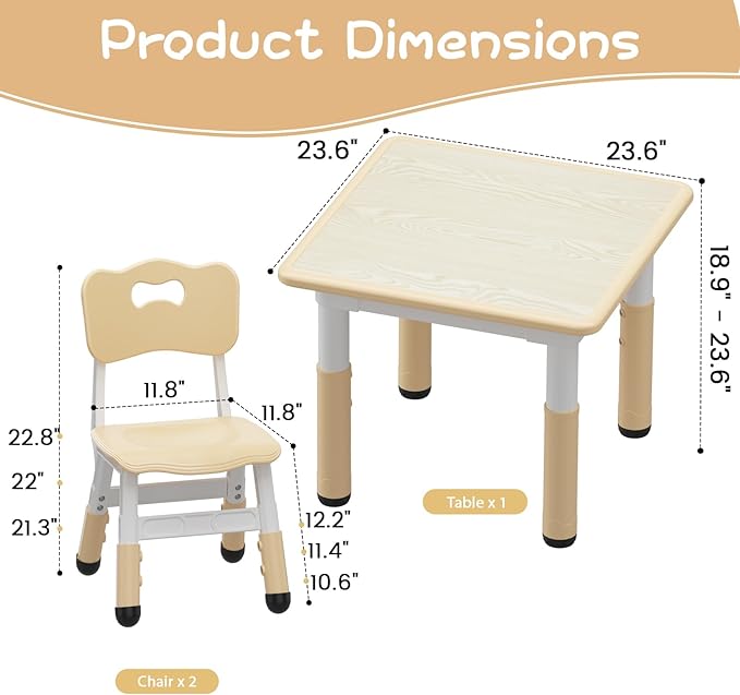 GAOMON Kids Table and 2 Chairs Set