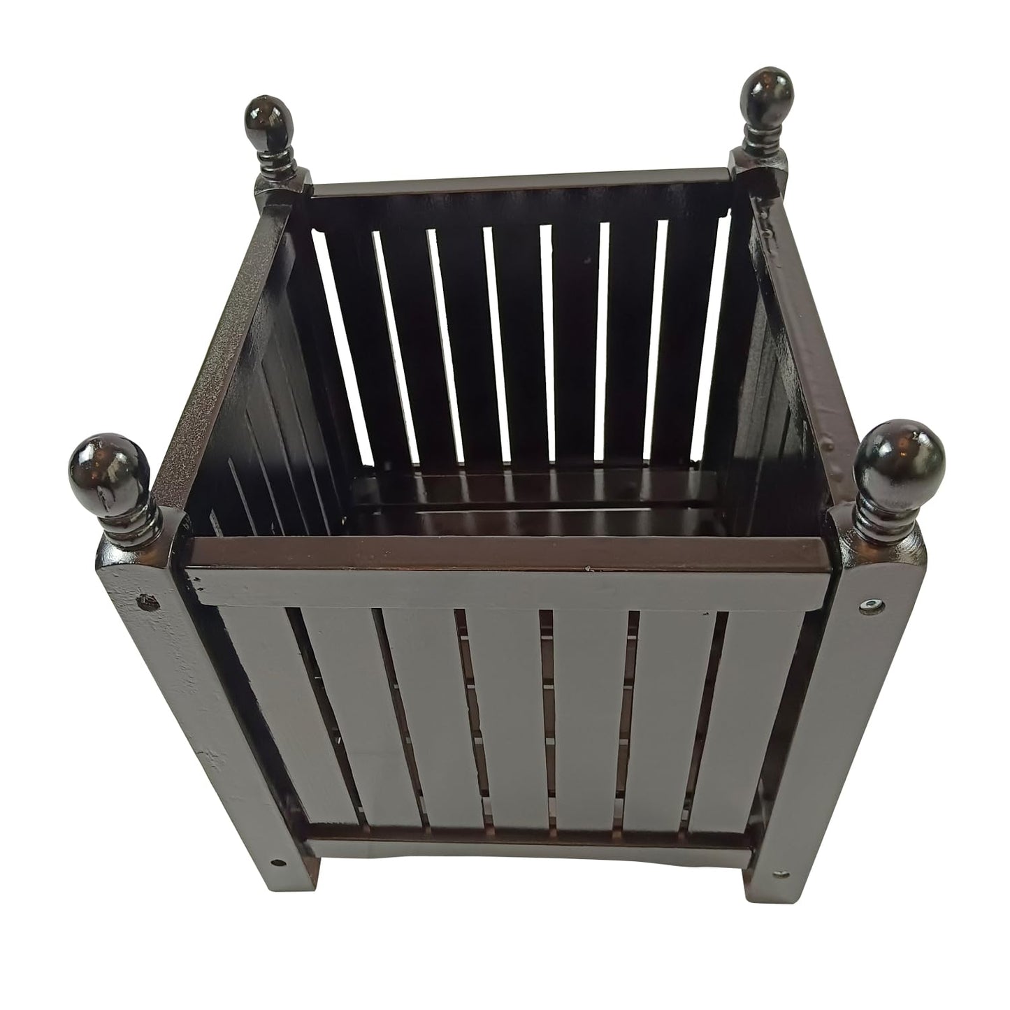 Wood Outdoor Square Wooden Flower and Herb Pot for Garden, Porch and Patio - Outside Plant and Vegetable Container Planter Black