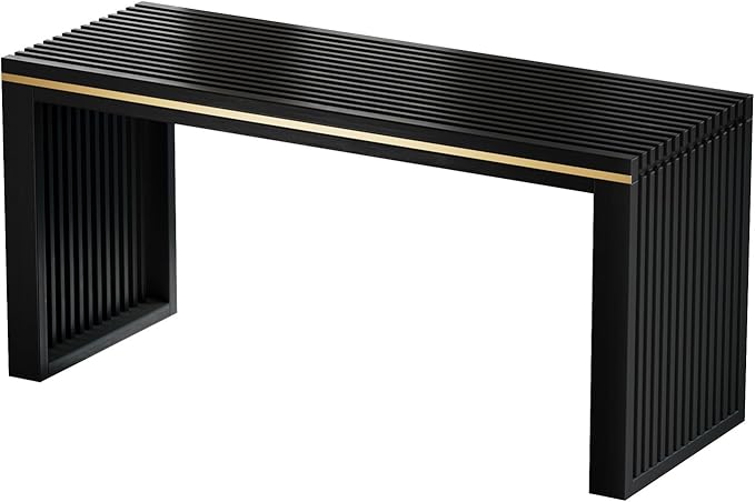 Bamboo Indoor Long Dining Bench, Outdoor Modern Wood Benches 35 Inch Bamboo