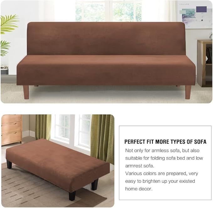 H.VERSAILTEX Real Velvet Futon Cover Armless Sofa Covers Sofa Bed Covers