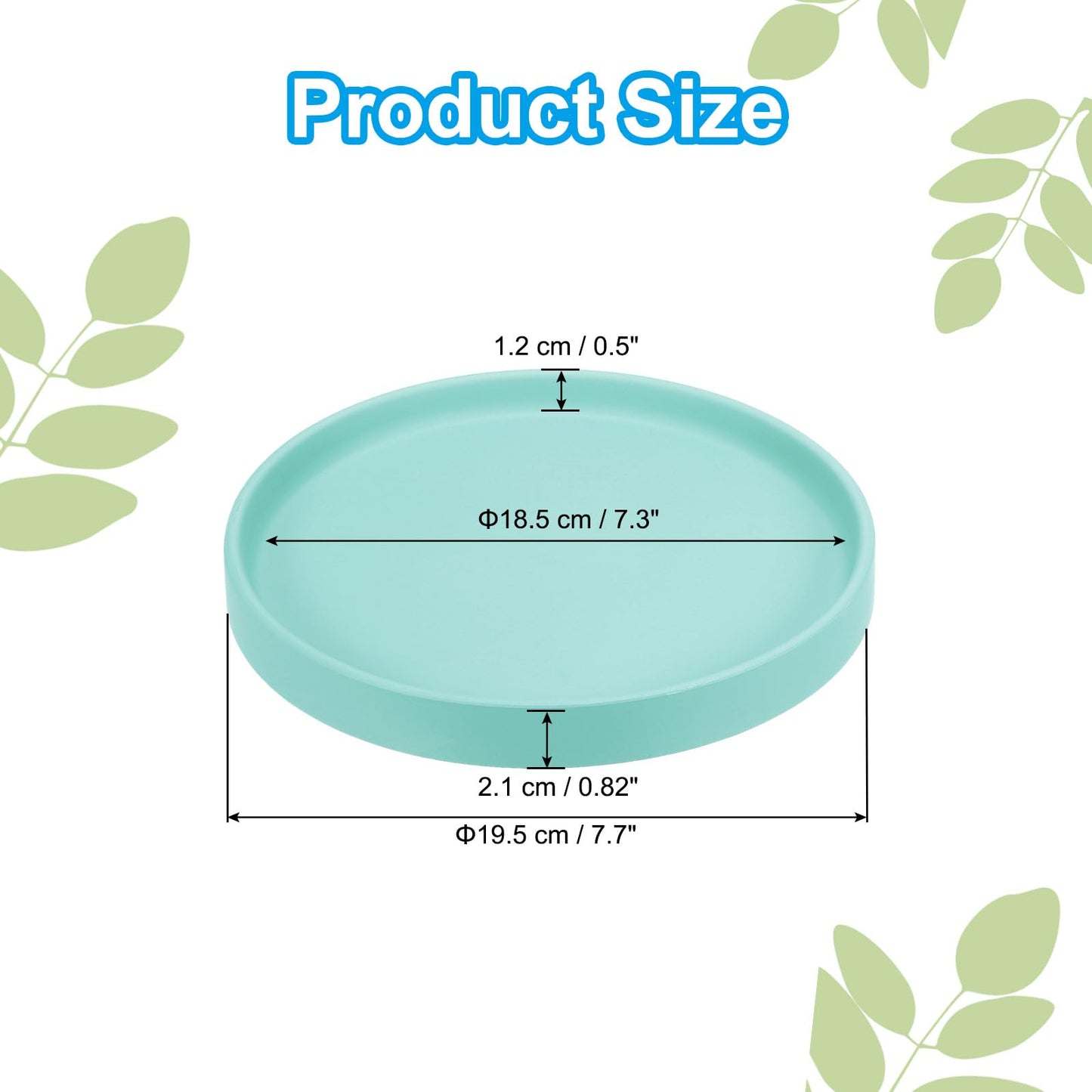 PATIKIL 7.7 Inch Round Ceramic Plant Saucer, Plant Saucer Tray Flower Planter Drip Tray for Indoors Outdoors Patio Balcony, Turquoise