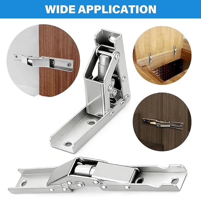 2 Pack Locking Hinge 0°-90°-180°, Folding Table Brackets, Heavy Duty Folding