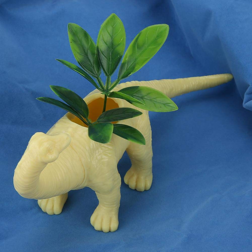 Yosoo Flower Pot, Personality Dinosaur Animal Flower Pot Plant Pot Garden Decoration Home Decoration(Yellow)