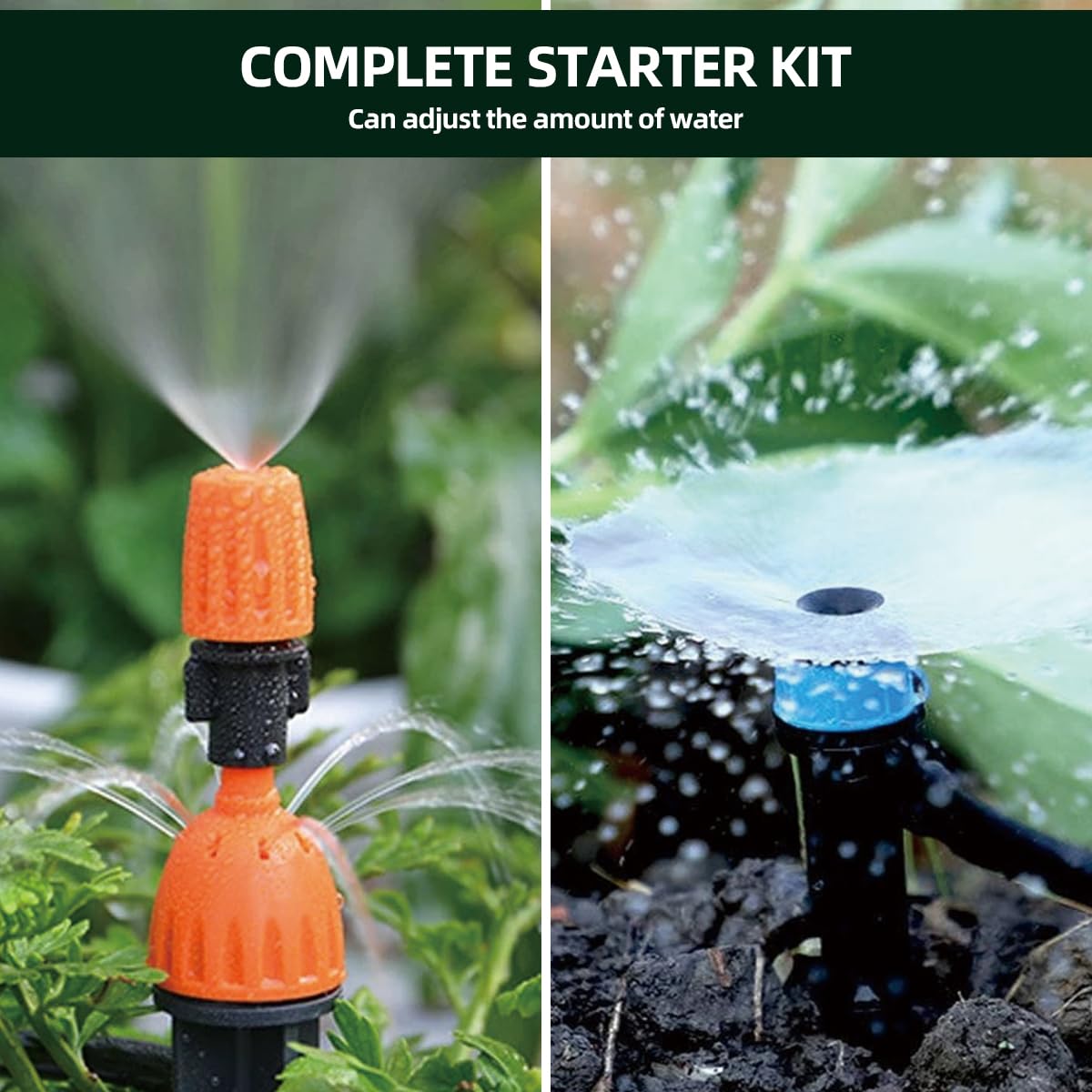 Drip Irrigation System with Water Timer Quick-Connect Automatic Irrigation Kit with 1/2 inch Hose 1/4 inch Distribution Tubing and Accessories DIY Garden Misting System for Yard, Lawn, Patio