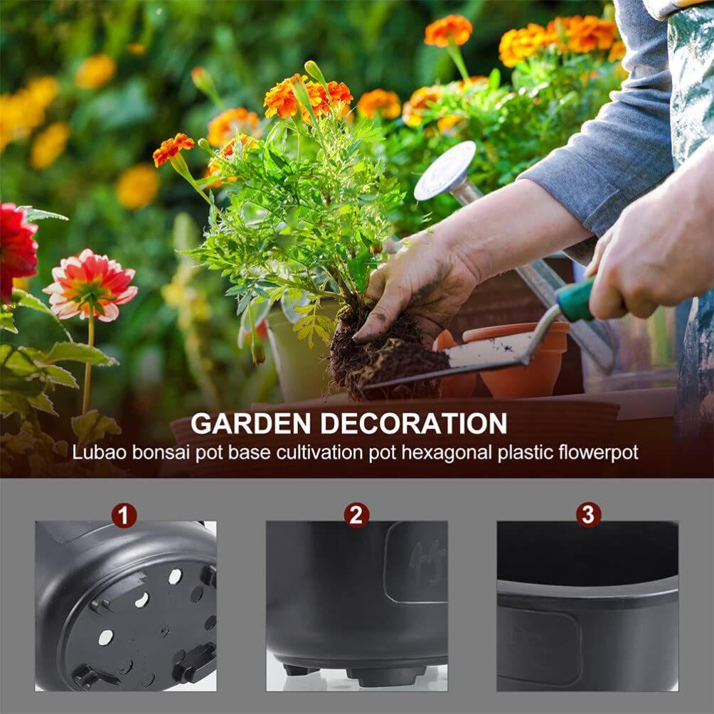 Homoyoyo 2PCS Bonsai Training Pots: 17 inch Large Bonsai Pot Oval Planter with Drainage Hole - Plastic Plants Growing for Nursery, Garden, Balcony