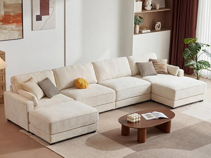 Vipbear 160" Oversized Modular Sectional Sofa, U Shaped Couch Set