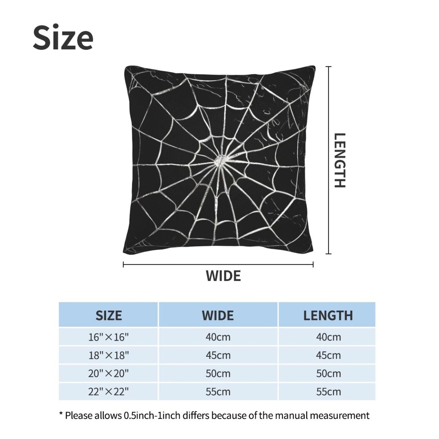 Jbofyee Black and White Spider Web Throw Pillow Cover 18x18 Inch Halloween Spiderweb Decorative Pillow Cases Soft Throw Pillows for Living Room Bedroom Sofa Couch Cushion Cover Set of 2