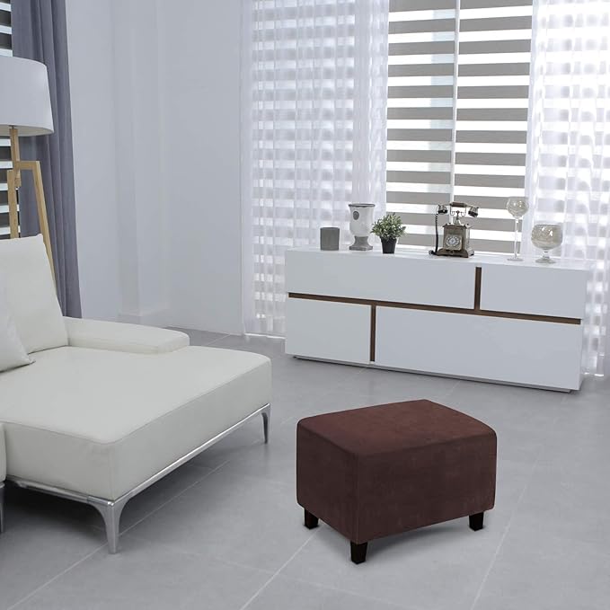 Ottoman Cover, Stretch Rectangle Velvet Ottoman Slipcovers of Foot Stool