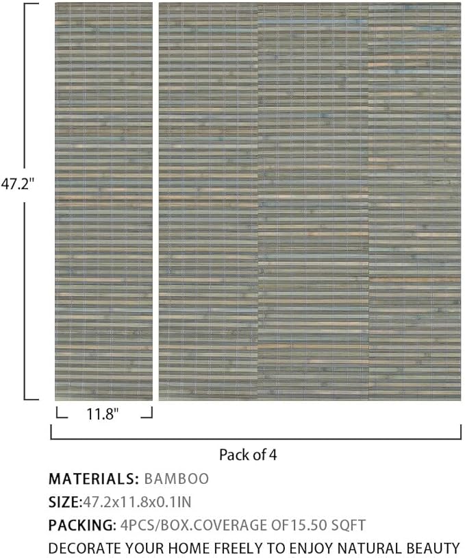 SINGULARWOOD Bamboo Wall Panel for Home Decor, Wall Cladding and Covering