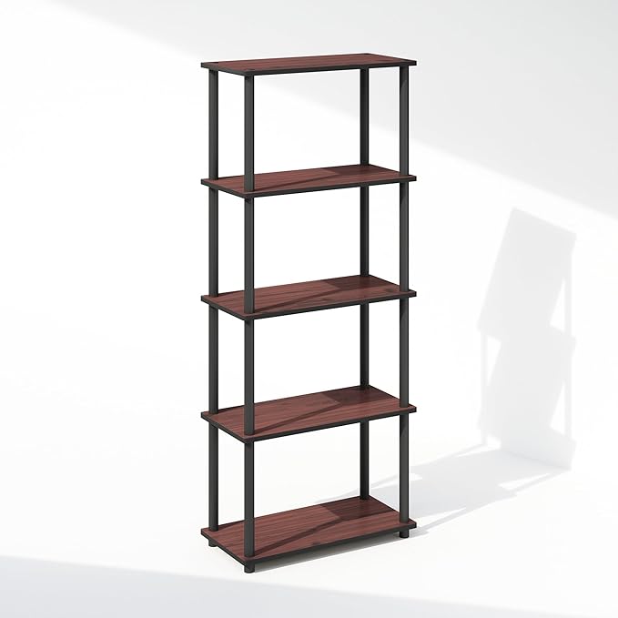 Furinno Turn-N-Tube Book Shelf, 5-Tier Bookshelf, Bookcase