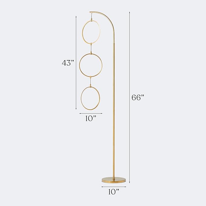 Brightech Nova 74 in. Antique Brass Industrial 3-Light LED Energy Efficient