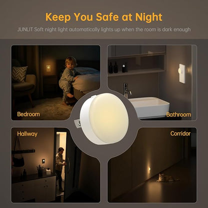 Night Lights Plug in12 Pack,Dim Night Light with 3CCT, Auto Dusk to Dawn Sensor, 3 Brightness Levels, Dimmable Night Light for Bedroom, Stairway, Toilet