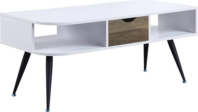 Modern Coffee Table 44 in, Sturdy Metal Frame Center Table