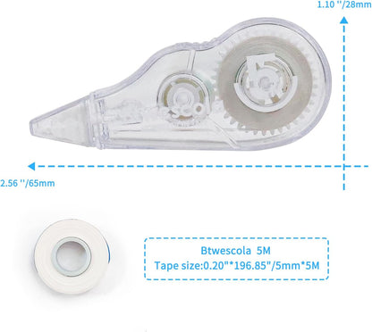 Correction Tape, 16.4FT EZ Tear-resistant Correction Tape, Easy To Use Applicator for Instant Correction Without Drying Time (20pcs/set)