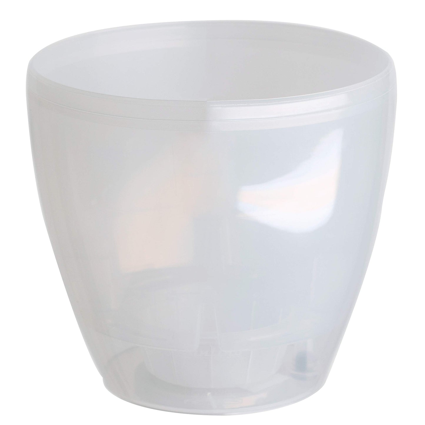 DECOPOTS - 3 Pack Self Watering Planter - Indoor Decorative Flower Pot with Drainage Cartridge and Water Level Indicator (5.5", Transparent)