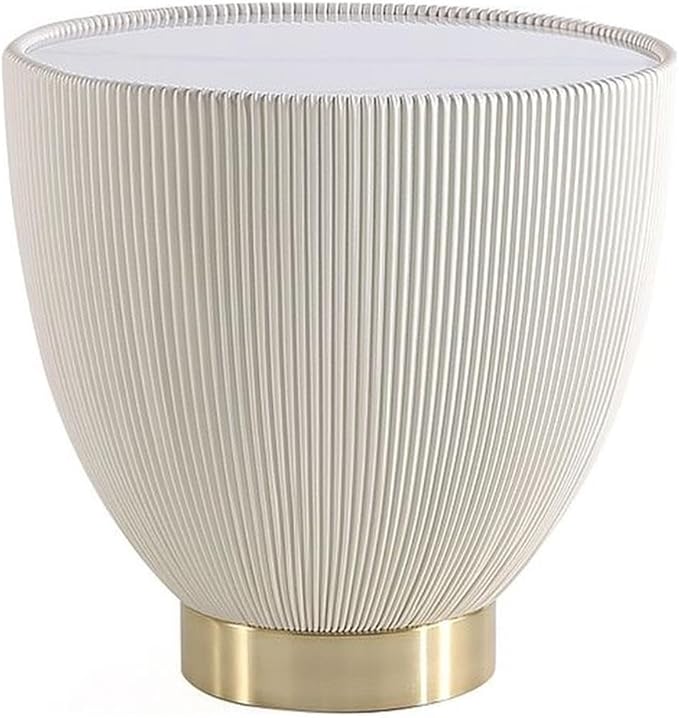 Manhattan Comfort Anderson Modern 18" Round End Table 2.0 | Ceramic Marble