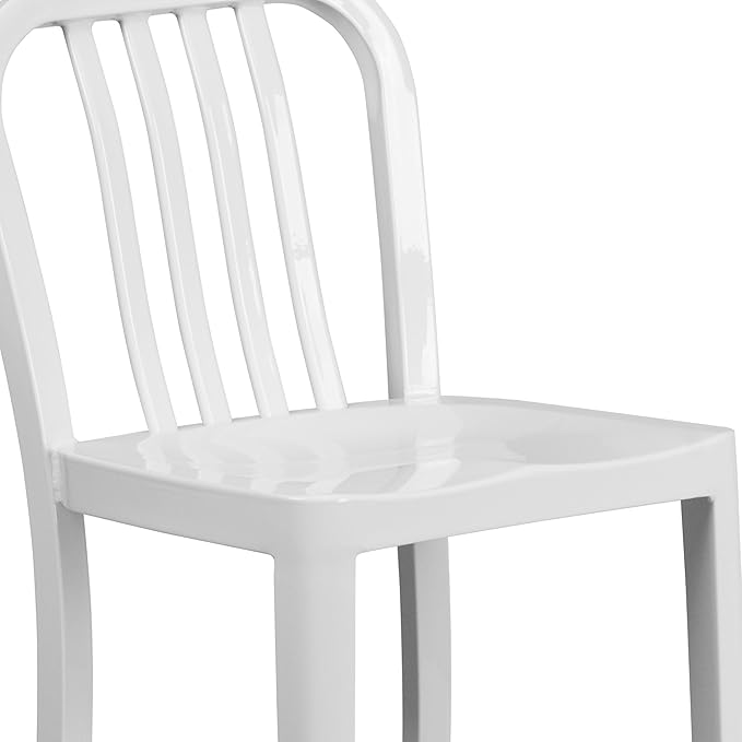 Flash Furniture Commercial Grade 24" High White Metal Indoor-Outdoor Counter