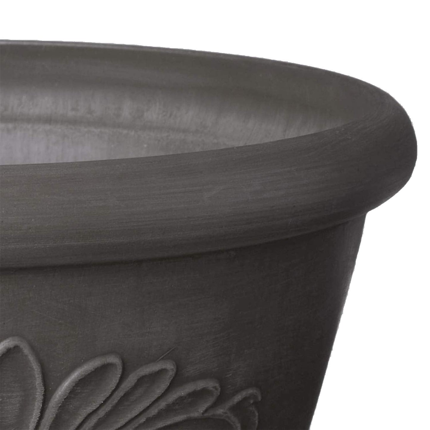 Arcadia Garden Products PSW Pot TA25DC Collection Shallow Bulb Pan Planter Dish Low Bowl for Succulents, Bonsai, Fairy Gardens, Herbs, 10-inch, Dark Charcoal, 10"x3.5"