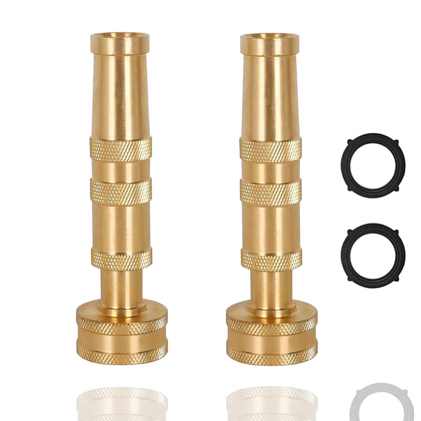 VNEIRSHAH High-Pressure Brass Adjustable Twist Nozzle, Garden Hose Heavy Duty Nozzle Sprayer for Car Washing, Cleaning,Patio, Lawn,2-Pack ﻿