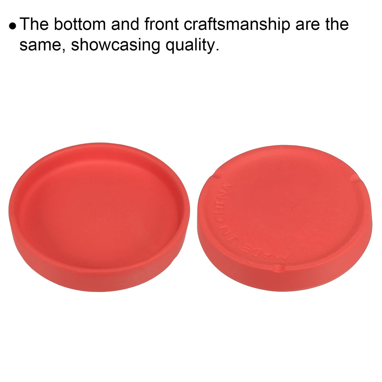 PATIKIL 4.5 Inch Round Ceramic Plant Saucer, 4 Pack Plant Saucer Tray Flower Planter Drip Tray for Indoors Outdoors Patio Balcony, Red