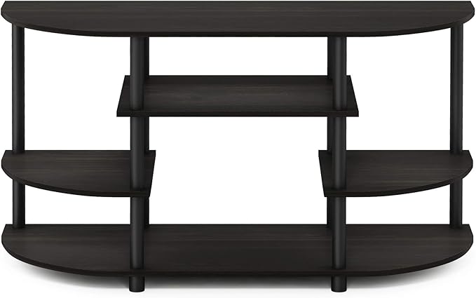 Furinno JAYA Simple Design Corner TV Stand, Espresso/Black