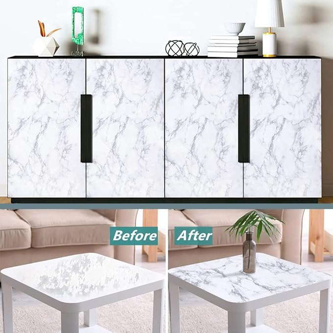 Arthome 60 x 508 cm Peel and Stick Marble Contact Paper, Self-Adhesive