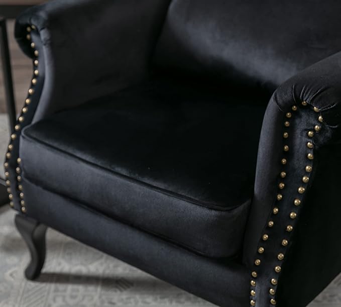 Mid Century Modern Accent Chair Upholstered Armchair Comfy Velvet Fabric Single