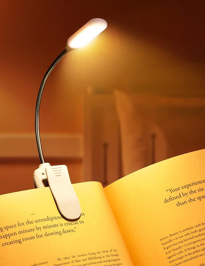 Monotremp Book Lights for Reading at Night in Bed, 80 Hours Runtime Rechargeable Reading Lights for Books in Bed, 3 Brightness Levels × 3 Color Temperatures, 1.3 oz Lightweight