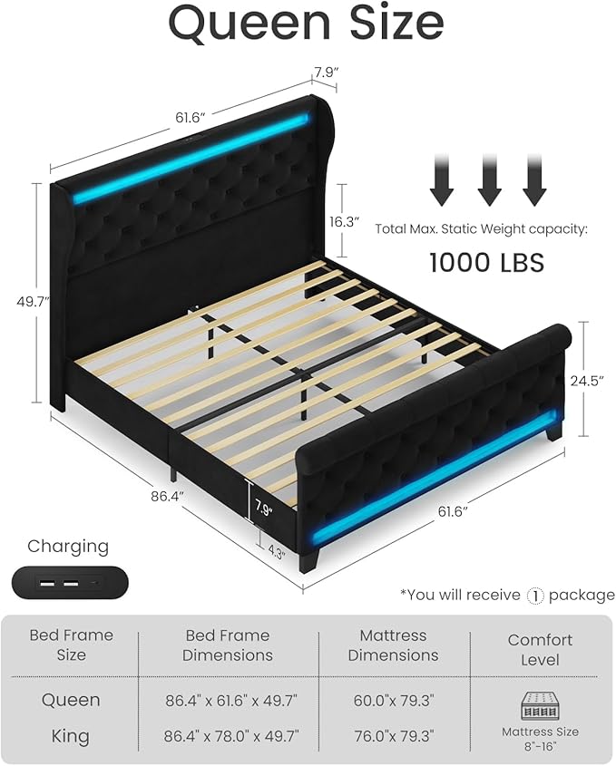 Belffin Queen Size Bed Frame